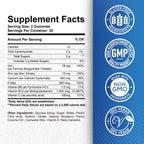 Iron Gummies - with Calcium, Zinc, Folate & Vitamin B12, C,B6 for Adults & Kids - Blood Builder & Energy Support for Iron Deficiency, Anemia, Vegan - Blueberry Flavor, 60 Gummies