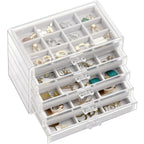 ProCase Earring Holder Organizer Jewelry Box with 5 Drawers, Grey