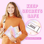 CAGIE Diary with Lock for Girls Age 8-12,Birthday Gifts for 9 10 11 12 Year Old Girls, Tie Dye Design 192 Pages Diary with Pen, 5.7 x 8.5 Inch Journal with Lock for Women Girl (Orange)