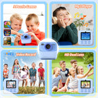 Kids Instant Digital Cameras for Boys and Girls, 1080P HD Dual-Lens Selfie Digital Camera with Print Paper & TF Card, Christmas Birthday Gifts Toys for Toddler and Teenagers Age 3-16 Years Old