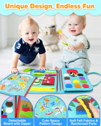 Exorany Busy Board Montessori Toys for Toddler Boy Girl Birthday Gifts, Busy Book Sensory Learning Toys for Toddlers, Toddler Airplane Car Travel Toy Educational Activities