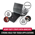 VELCRO Brand Heavy Duty Fasteners, Black, 4 x 2 in Strips, 8 Sets
