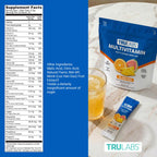 TRULABS Multivitamin Drink Mix – Island Sun Flavor with 24 Vitamins & Minerals, 8 B Vitamins, A, C, D3, E, K2, Sugar Free with Monk Fruit, Dairy Gluten Soy Free, Vegan (16 Stick Packs)