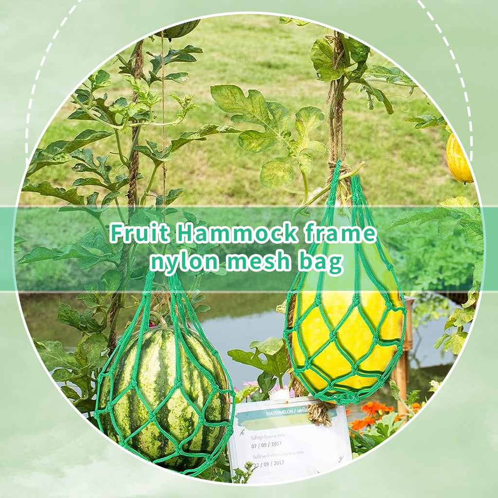 10 Pcs Melon Hammocks Cradles with D Hanging Hooks, for Trellis Heavy Duty Watermelon Nets,Or Growing Cantaloupe, Pumpkin,Honeydew in Vertical Garden (Green)