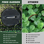 FEED GARDEN Landscape Staples 6 Inch 200 Pack Kit, Heavy Duty 11 Gauge Hot-Dip Galvanized Garden Stakes with 200 Gaskets & 1 Pick Hook for Weed Barrier, Landscape Fabric, Sod, Turf & Garden Edging