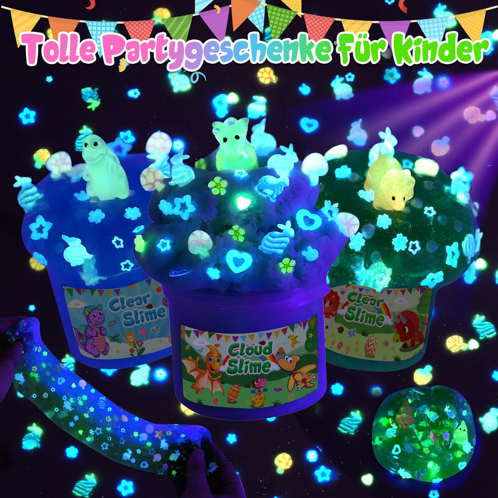 6 Pack Dinosaurs Slime Kit for Boys, Cloud Butter Squishy Birthday Gift Set