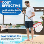 ProTuff 12ft Heavy Duty Telescopic Pool Pole – Unconditional Lifetime Replacement - Instant & Reliable Extension - Universal Fit for Nets, Skimmers, Brushes & Vacuums - Anti-Slip, Comfort Grip