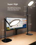 Led Desk Lamps for Home Office with Base, Video Conference Lighting for Zoom, Tall Desk Lamp with 50 Light Modes & Memory and Timer Func Computer Light, Ring Light for Desk for Video Streaming, Webcam