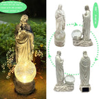 xxoasis Jesus Statue Outdoor Decor Solar Lights, Religious Garden Statue,Blessed Father Outdoor Figure for Home/Garden Decor, Gift for Men/Father(11.22" H)