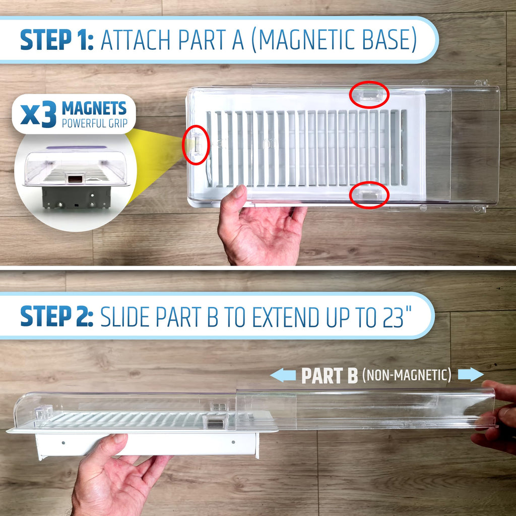 Side Extender Deflector Powerful Magnetic Air Vent Deflector Sideways (Side Extender) - 3 ...