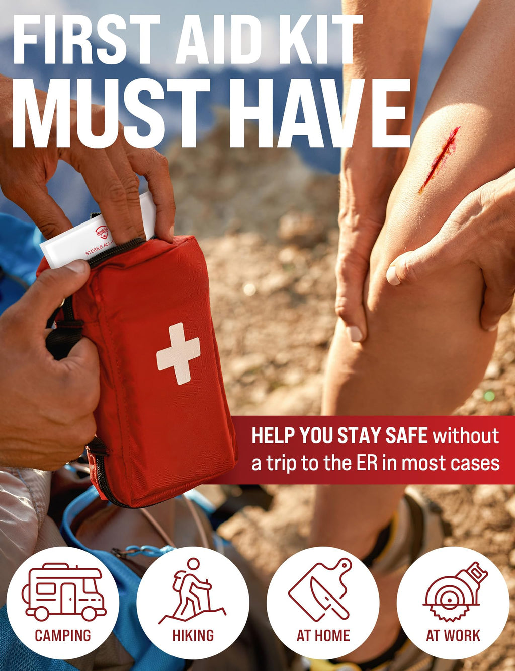 Emergency Wound Closure Strip - Laceration Closure Kit - Stitchless & Easy to Use - Butterfly Bandage