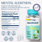 SOLARAY SharpMind Focus, Mental Alertness Nootropic Supplement, Memory Support, Each Capsule with Cognizin Citicoline, Vegan, 60 Day Money Guarantee, 30 Serv 30 Vegetarian Capsules Pills