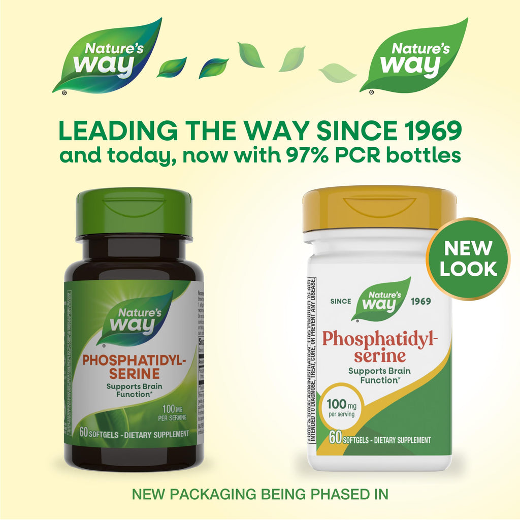 Nature's Way Phosphatidylserine, Supports Brain Function*, 100 mg per Serving, 60 Softgels (Packaging May Vary)