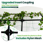 popsea 8.8ft Leaning Garden Trellis, No-Drill Lean-to Design for Climbing Plants | PE-Coated Galvanized Steel Plant Support for Flowers & Vegetables, Rust-Proof & Space-Saving Vertical Gardening