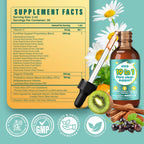 Tatavonix 19 in 1 Herbal Gut Cleanse Drops – Wormwood, Black Walnut, Chlorella 250mg, 10B Probiotics, Clove & Oregano – Liquid Detox Support for Adults & Kids, Alcohol-Free, 2oz