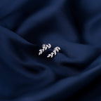 JSGEMSLEE Leaf Stud Earrings Ear Climber Earrings for Women Cubic Zirconia Ear Crawler Earrings Hypoallergenic Cartilage Jewelry