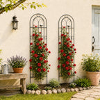 2 Pack 78.7" x 19.6" Iron Arch Decoration Garden Trellis, Metal Climbing Plant Trellis for Heavy Vines, Roses, Flowers, and Vegetables, Perfect for Gardens, Lawns.