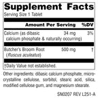 Source Naturals Butcher's Broom Dietary Supplement - Ruscus Aculeatus - 250 Tablets