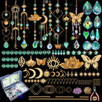 HAPGFS DIY Suncatcher Kit, 402pcs Sun Catchers Making Supplies, Art and Crafts Rainbow Maker for Adults Hanging Prism Sun Catcher with Crystals Indoor Outdoor Garden Party Decor