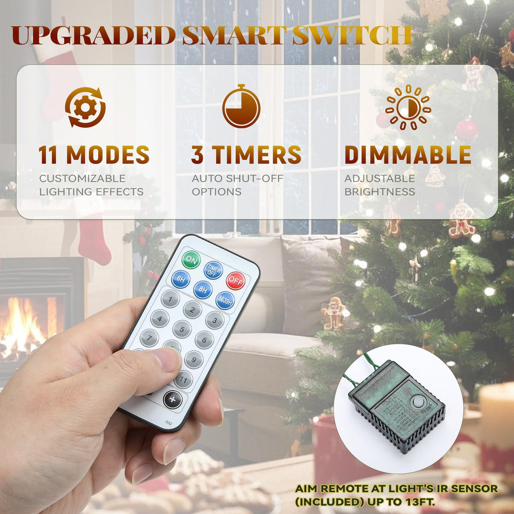 YITAHOME 6ft Pre-Lit Green Artificial Hinged Christmas Tree with Remote