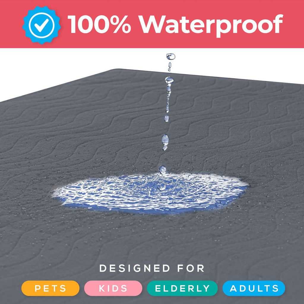 Utopia Bedding Washable Underpads 34" x 52" (Pack of 4), Waterproof Reusable Heavy Absorbency Incontinence Bed Pads for Adults, Kids, Elderly and Pets, Bedwetting Pads for Sofa and Couch (Grey)