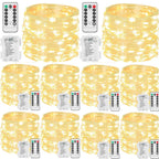 Beieverluck 10 Pack 33FT 100 LED Fairy Lights Battery Operated Fairy Lights with Remote and Timer Waterproof String Lights Outdoor Indoor for Bedroom Wedding Christmas Decorations, Warm White