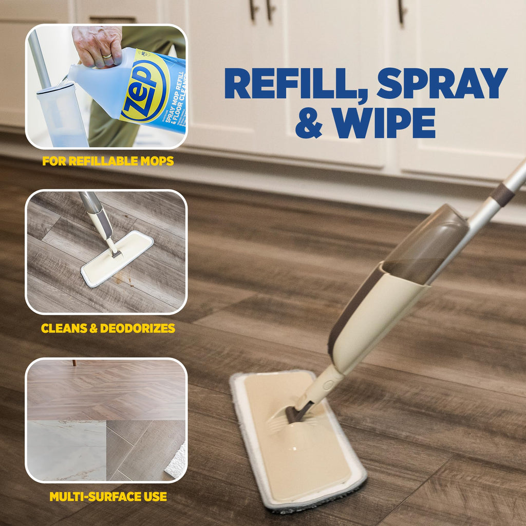 Zep Spray Mop Refill and Floor Cleaner - 1 Gallon (Case of 2)