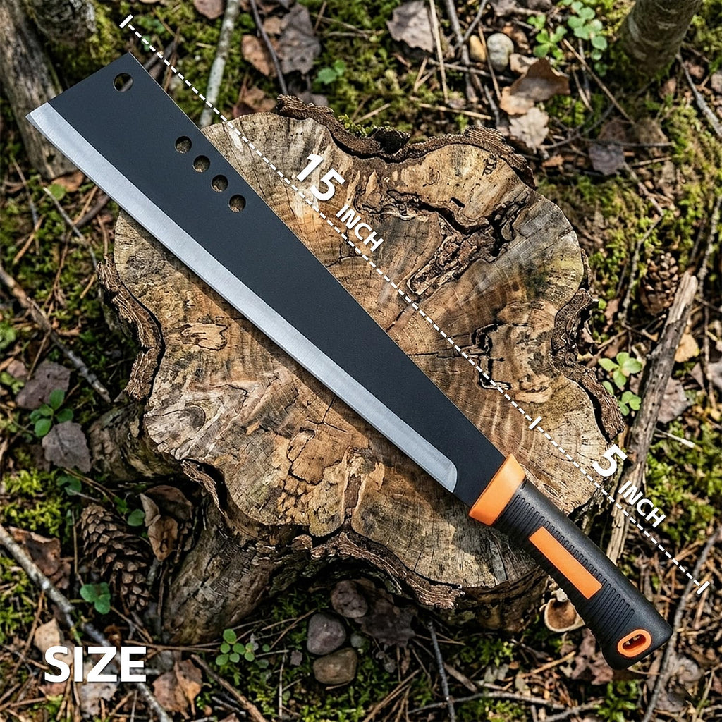Machete for Yard Work and Cutting Trees Heavy Duty Machetes Brush Clearing Sickle Knife with Cold Steel Blade, Hand Harvest Sickle for Weeding Gardening