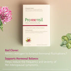 Promensil Perimenopause Supplements for Women- Red Clover Isoflavones Vitamins, Helps Support Hot Flashes, Night Sweats, Restlessness, Contains Biotin & Vitamin D- 30 Tablet Count, Pack of 1