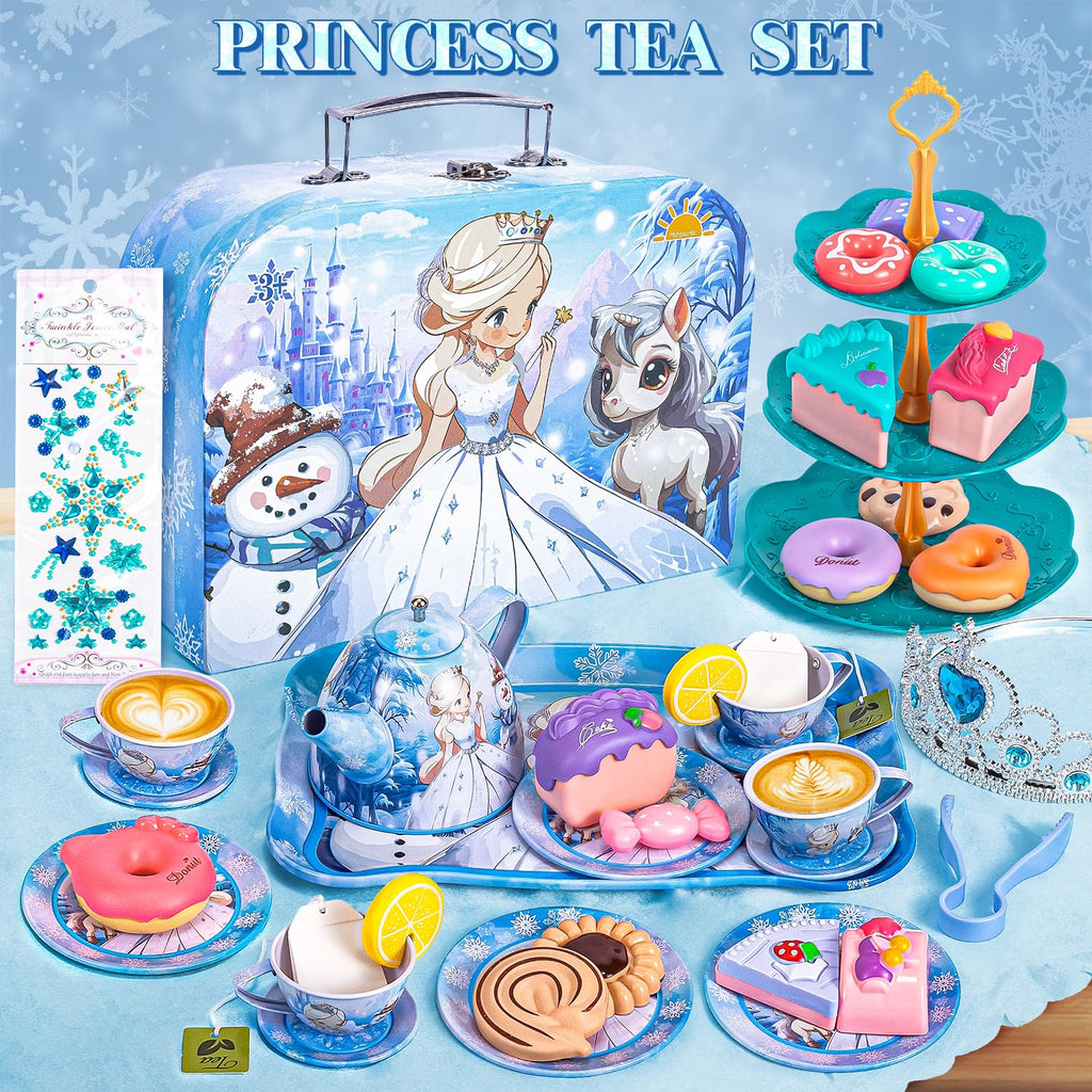 Hohosunlar Kids Tea Party Set for Little Girls Toddlers 3 4 5 6 7 8