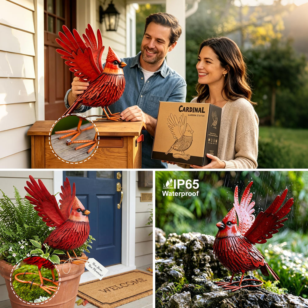 Nacome Cardinal Metal Garden Statue: Easy Assemble Outdoor Decor