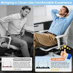 Upgrade Airplane Seat Cushion with No External Air Pump, Inflatable Seat Cushion for Long Flights, Portable Wheelchair Cushions, Adjustable Air Cushion with Non-Skid Bottom Relief Discomfort in Coccyx