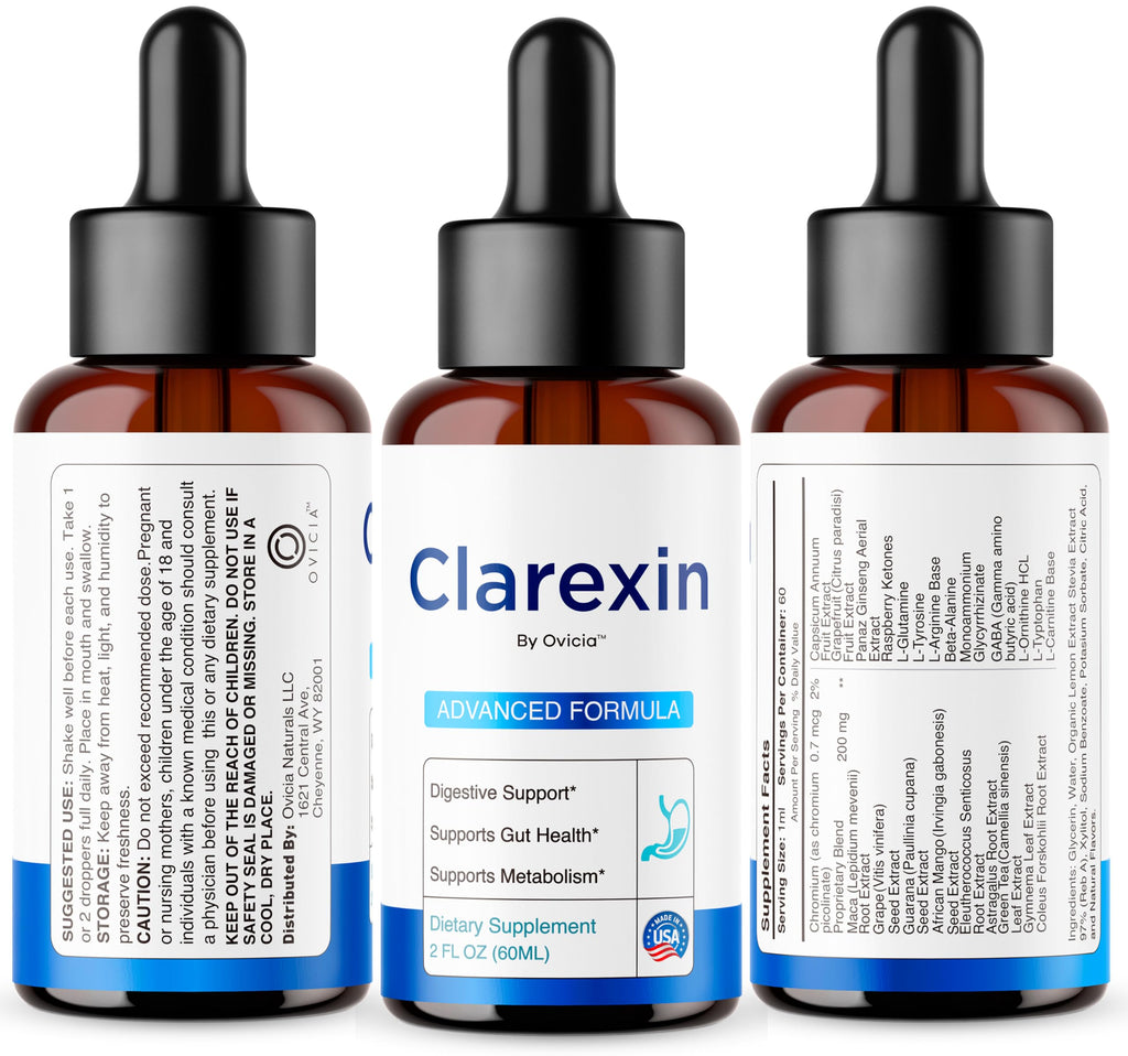 (3 Pack) Clarexin Liquid Drops - Official Clarexin Oral Liquid Advanced Premium Formula with All Natural Ingredients, Maximum Strength for Wellness & Overall Health Support, 3 Bottles for 3 Months