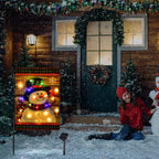 FLAGMESAGE Lighted Christmas Snowman Garden Flag Outdoor Decor, 12x18 In