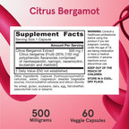 Jarrow Formulas Citrus Bergamot Supplement 500 mg - 60 Servings (Veggie Caps) - Antioxidant Support for Cardiovascular & Metabolic Health - Dietary Supplement - Vegan Gluten-Free- Use with QH-Absorb