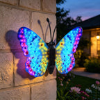 XMHBCSM Solar LED Butterfly Outdoor Wall Decor with Sparkling Light-Up Wings - Hanging Solar Lights for Garden, Yard, Patio, Balcony, Living Room, Bedroom