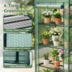 NEWBULIG 27"x19"x63" Mini Greenhouse, with Durable Zipper Door 4 Tier