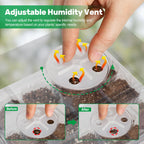 Bonviee 10-Pack Seed Starter Trays, Tall Dome, Base, 12-Cell Tray, Clear