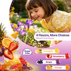 Saffron Gummies Kids & Adults, Mixed Fruit Flavor Sugar Free, Saffron Magnesium Supplements with 88.5mg Saffron Extract, B6, D3, Lutein, Omega-3, Brain, Focus, Calm & Vision Support, Vegan, 60 Counts