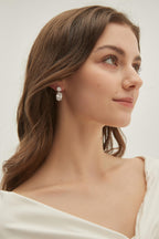EAMTI Wedding Earrings for Women Cubic Zirconia Dangle Bridal Earrings 925 Sterling Silver Post Oval Earring for Prom Bridesmaid