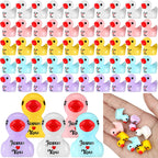 Suzile 100 Pcs Mini Jesus Resin Ducks Little Figures Bulk Jesus Loves You Christian Mini Duck Figures Duckies to Hide and Seek Religious Party Decoration for Church Baptism Sunday Reward Gifts