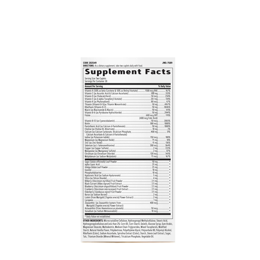 GNC Women's Multivitamin 50 Plus, Supports Bone, Eye, Memory, Brain and Skin Health with Vitamin D, Calcium and B12, Helps Increase Energy Production, 60 Caplets