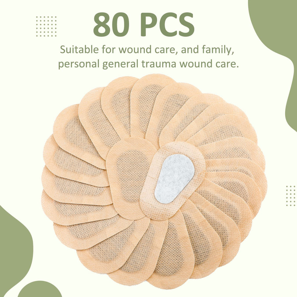 80 Pcs Adhesive Eye Patches, Disposable Eye Pads for Adults Latex Free Adhesive Bandages(3 x 2 Inch,Nude)
