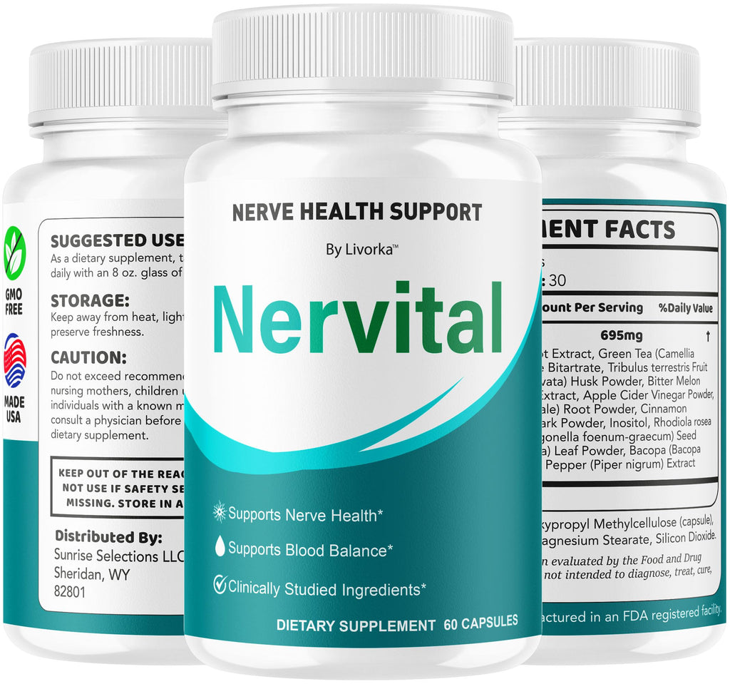 Nervital Capsules - Official Advanced Premium Formula Nerve Health Support, All Natural Nervital Supplement Vitamins for Overall Health & Wellness Reviews, 60 Capsules for 1 Month