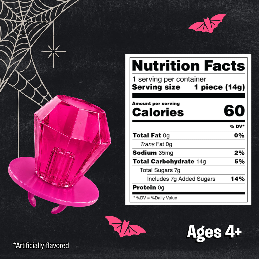 Ring Pop Pink Strawberry Halloween Lollipop, 30 Count, Bulk Party Favors