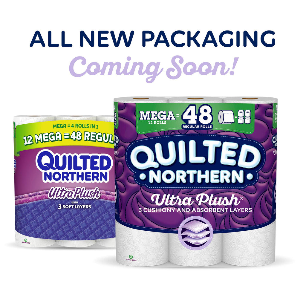 Quilted Northern Ultra Plush Toilet Paper, Pack of 48 Double Rolls (Four 12-roll packages), Equivalent to 96 Regular Rolls--Packaging May Vary