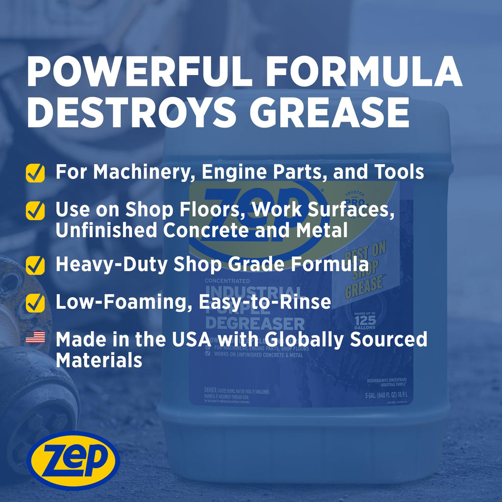 Zep Industrial Purple Cleaner and Degreaser Concentrate - 5 Gallon (Case of 1) R45815- Easy to Rinse Formula