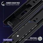 Ourshom 20 Inch Drawer Slides 1 Pairs (2pcs) Side Mount Rails - Heavy Duty Full Extension Ball Bearing – Drawer Slide Glides for Cabinet Kitchen, Dresser Runners - Draw Slides Sliders 100Lb Capacity