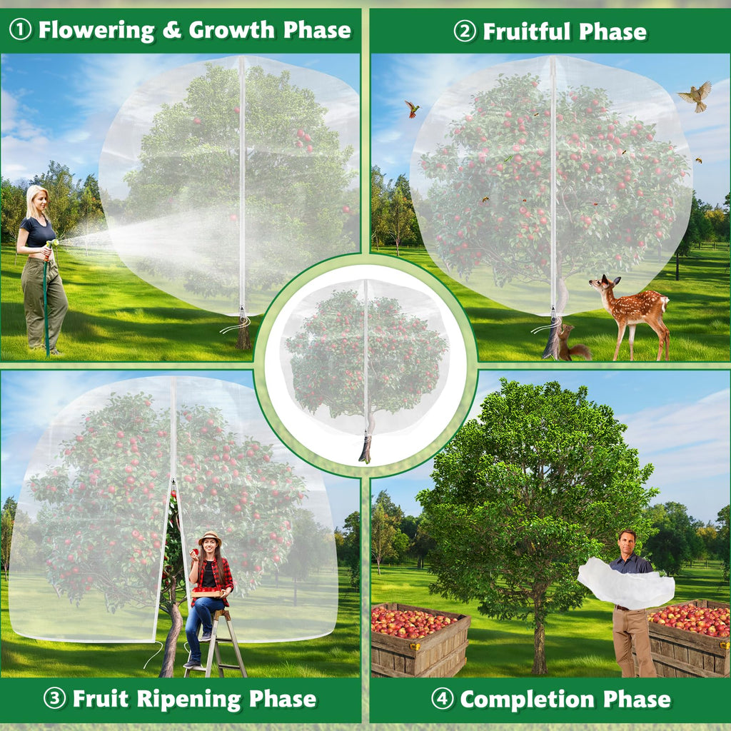 Evoio Bird Netting for Garden Plant Fruit Tree Protection Large Blueberry Bushes Netting Covers Bags with Zipper, 4 x 5 ft Shrubs Bush Tomato Strawberry Berry Barrier Mesh Cover Net Protector