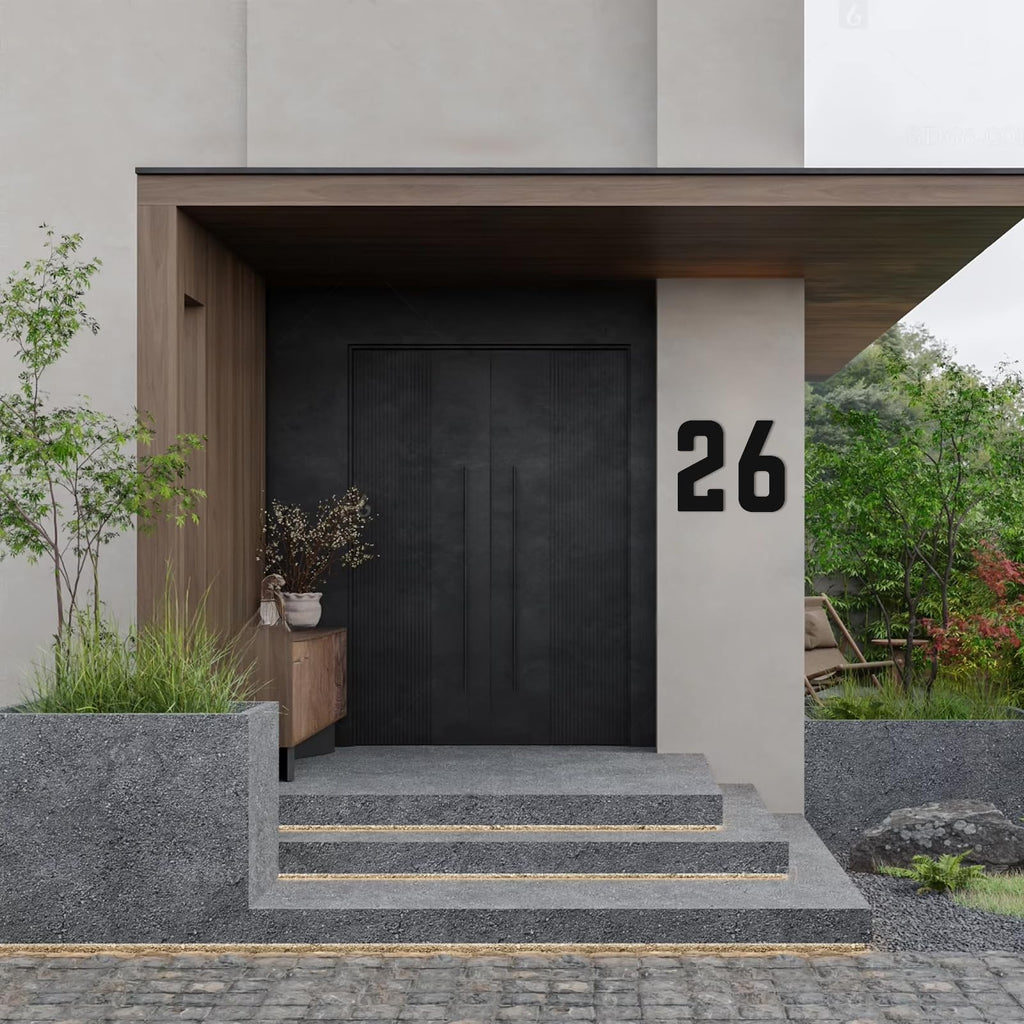 12 Inch Large Metal Letters, Modern House Address Numbers Letters, Metal Door Numbers, Large Black House Address Letter Number for Home Office Street Apartment Outside (0)